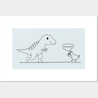 T-Rex evolution into chicken (Grandma) Posters and Art